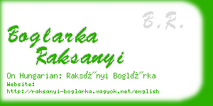 boglarka raksanyi business card